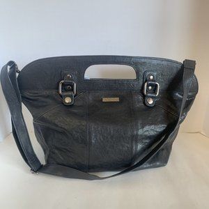 Joes Shoulder Handbag Purse Black Leather